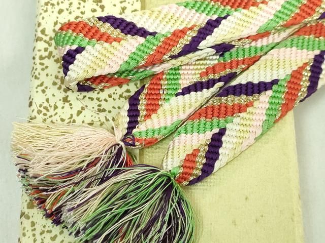 上 有職組紐道明 帯締め 笹浪組 金糸 宮内庁御用 国立博物館御用 東京芸術大学御用 kh 6