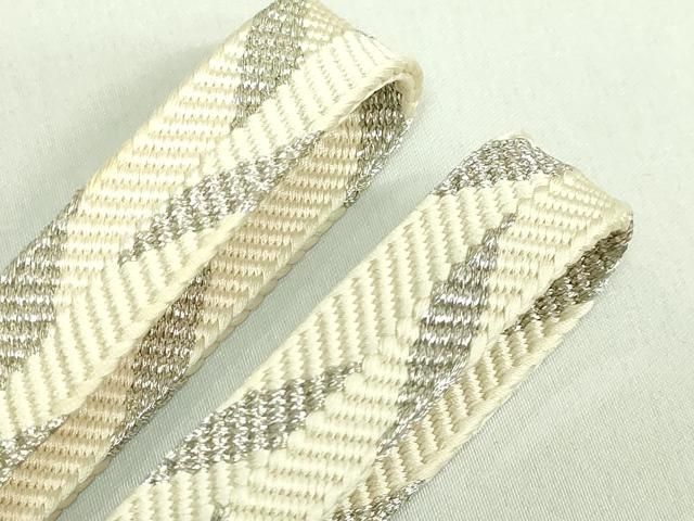 上 有職組紐道明 帯締め 笹浪組 銀糸 宮内庁御用 国立博物館御用 東京芸術大学御用 kh 6