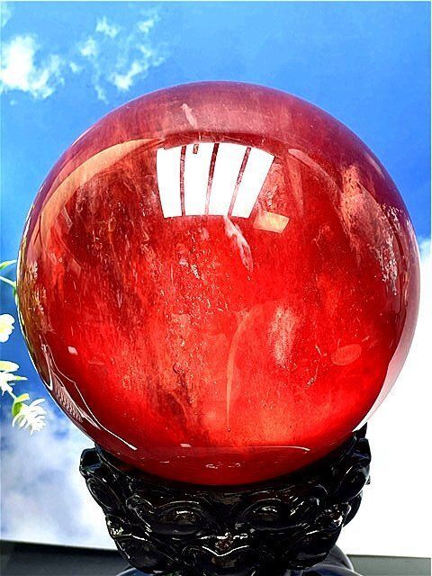 約:141mm重さ約:3740g超綺麗赤水晶丸玉B87E1/162E15A サイズ約:141mm