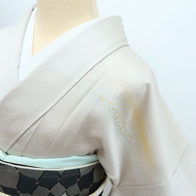  百華 Y 4210 人間国宝 福田喜三郎落款 縫い一つ紋 手縫い仕立て 正絹 訪問着 着物 訪問着 付け下げ 着物