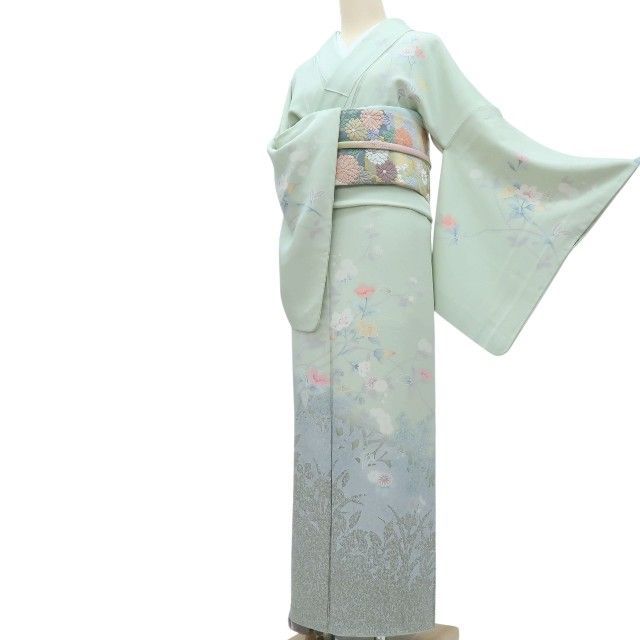 百華❀Y4211◇トールサイズ 正絹 手縫い仕立て 訪問着 着物 単品