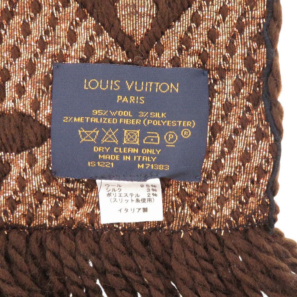 美品 ルイ ヴィトン エシャルプ ロゴマニア シャイン M71383 ウール