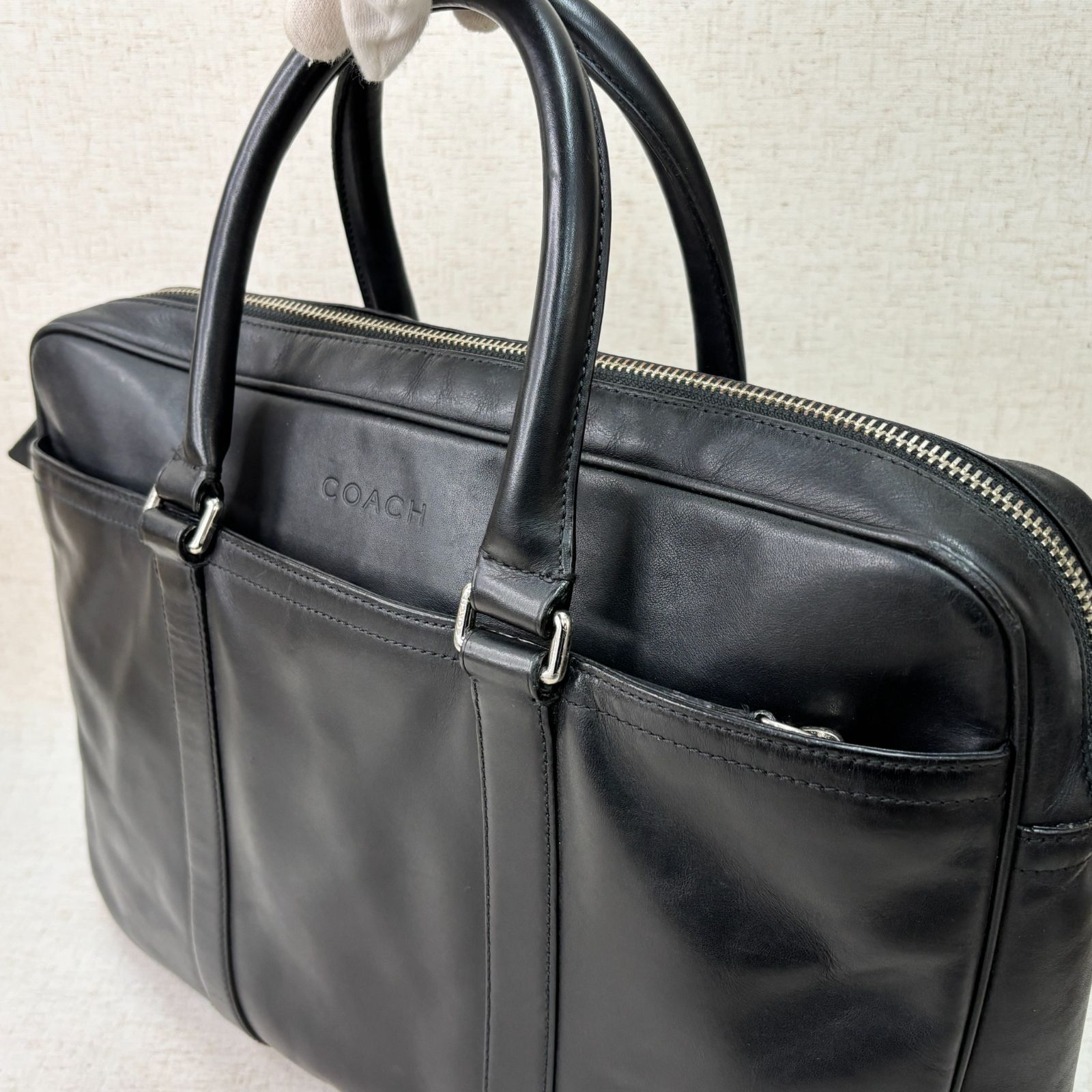 COACH コーチ ビジネスバッグ ブリーフケース レザー A4収納 ブラック