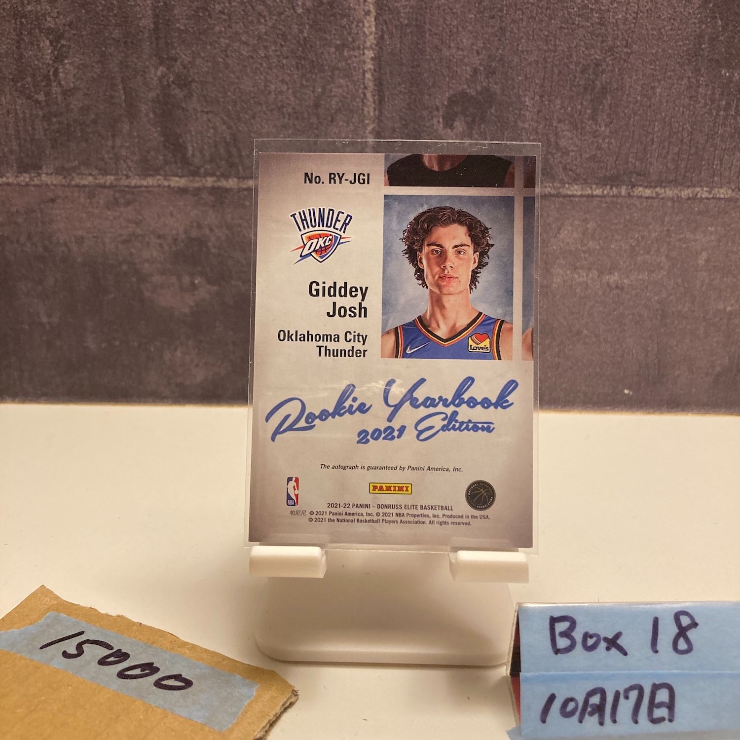 2021-22 Panini Donruss Elite Josh Giddey 直筆サインカード Oklahoma City Thunder RC ルーキー Rookie Yearbook Class of 21 カード