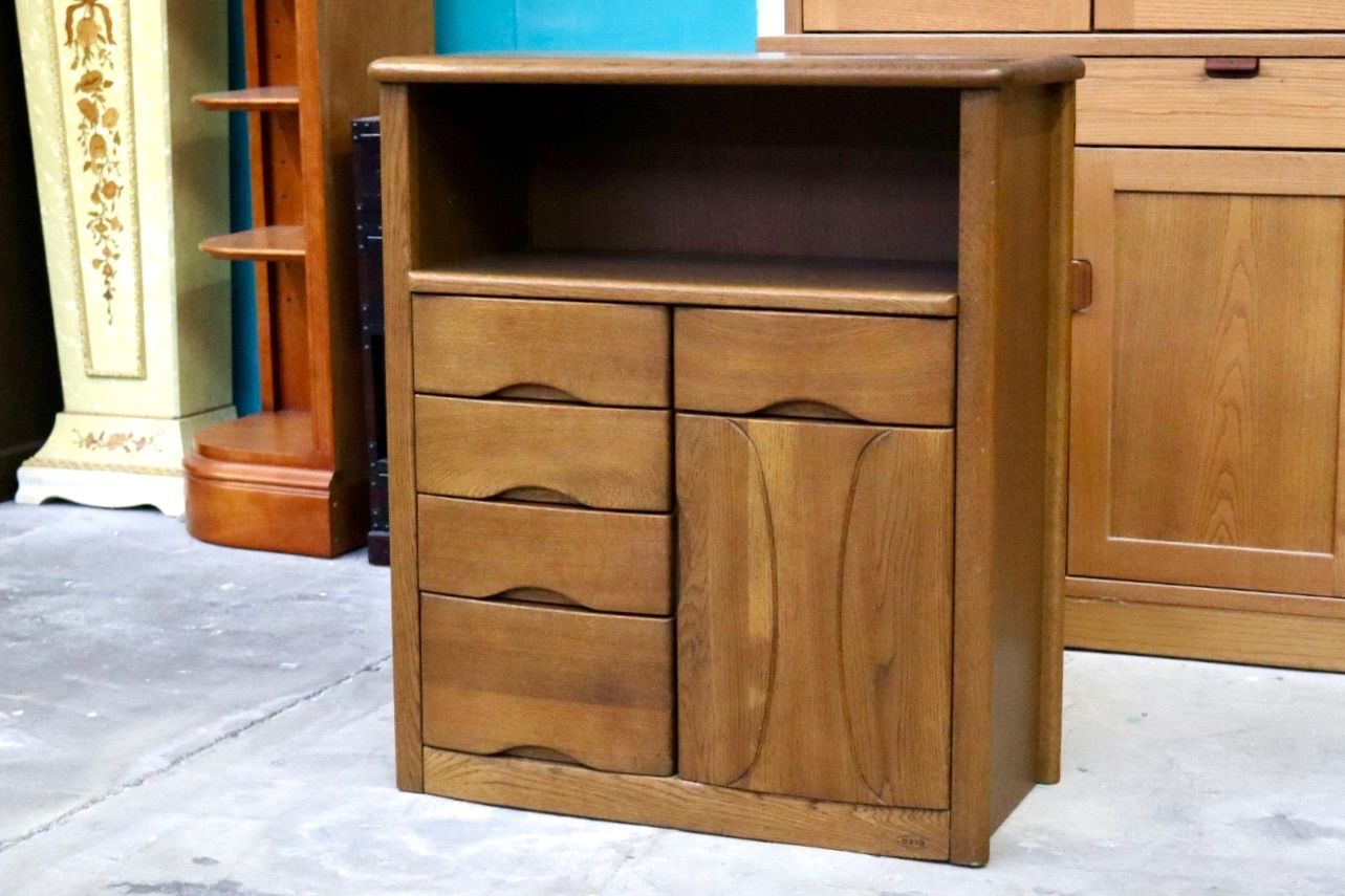 GMIH343○浜本工芸 / HAMAMOTO電話台 TELBOX キャビネット 棚 サイド