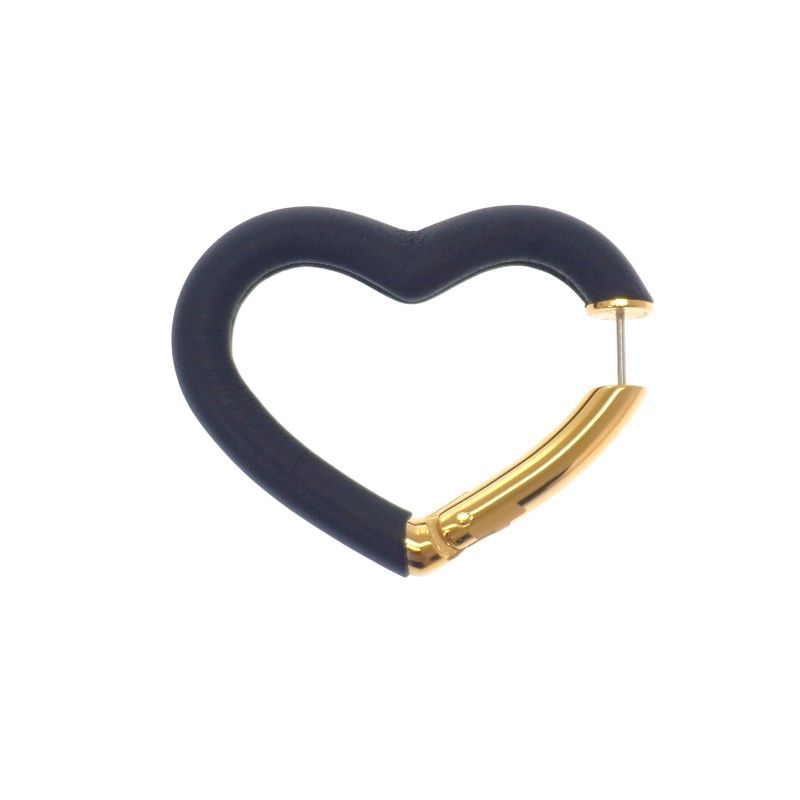 エルメス HERMES オー クール デュ フォーブル ピアス ヴォースイフト ブラック 黒 ゴールド金具 レディース ハート Aランク