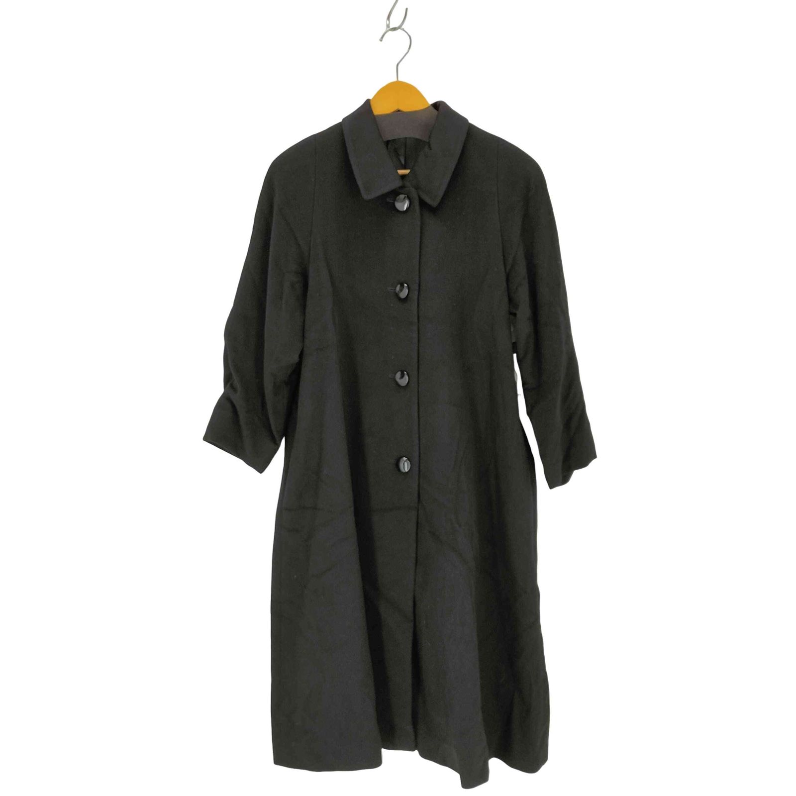 USED古着(ユーズドフルギ) 裏地シルク カシミヤ100% ステンカラーロングコート レディース JPN：M 【中古】【ブランド古着バズストア】 ユーズドフルギ USED古着 裏地シルク カシミヤ100% ステンカラーロング