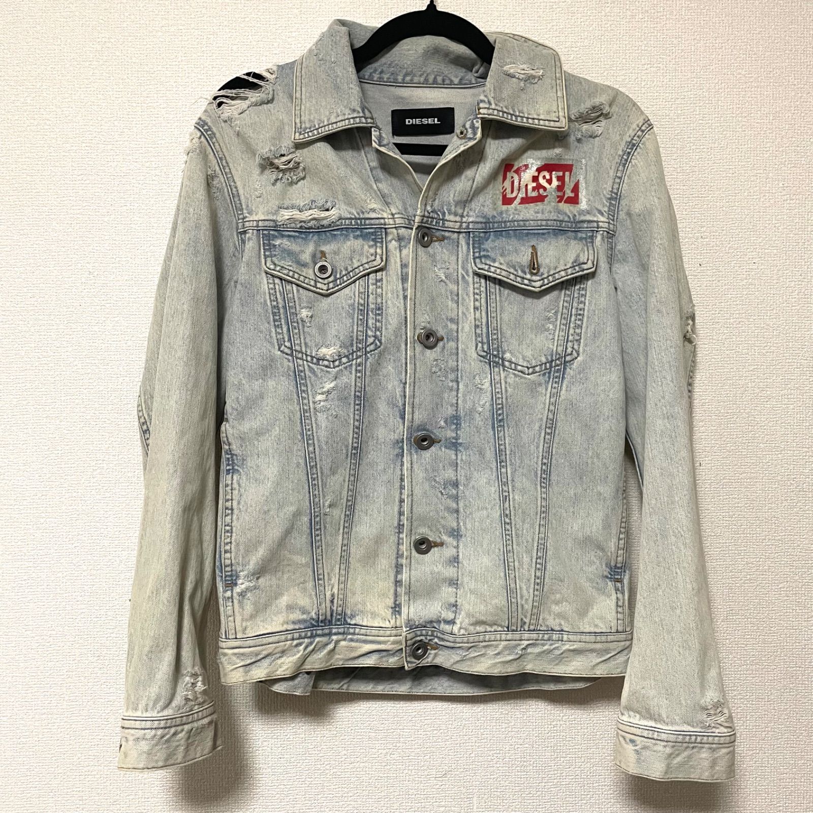DIESEL ディーゼル デニムジャケット Nhill ニヒル ダメージ加工 ヴィンテージ加工 XS ブルー系