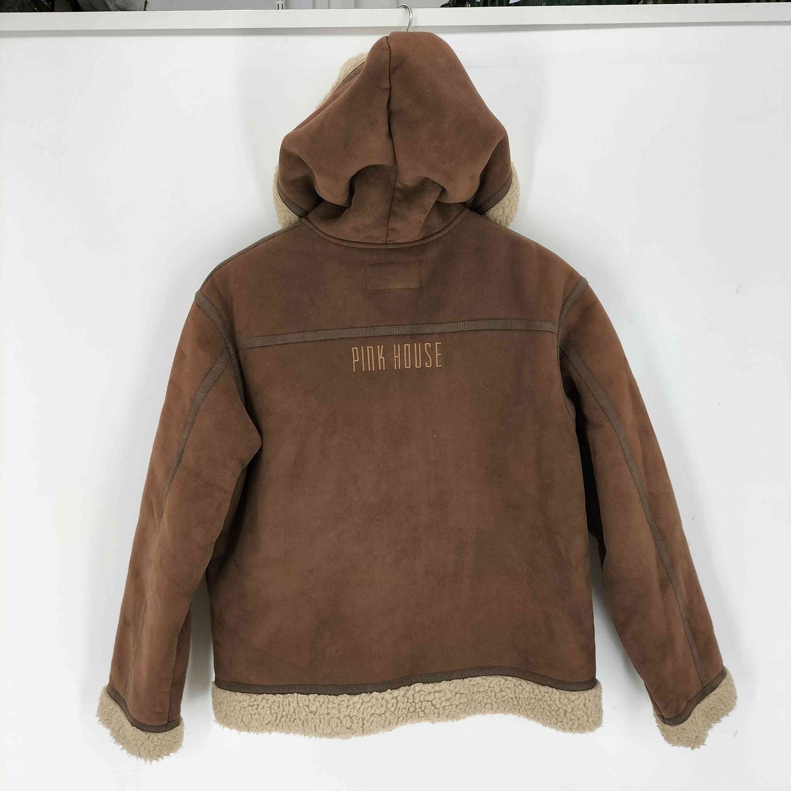 ピンクハウス PINK HOUSE ロゴ刺繍 フーデッドムートンジャケット レディース 表記無