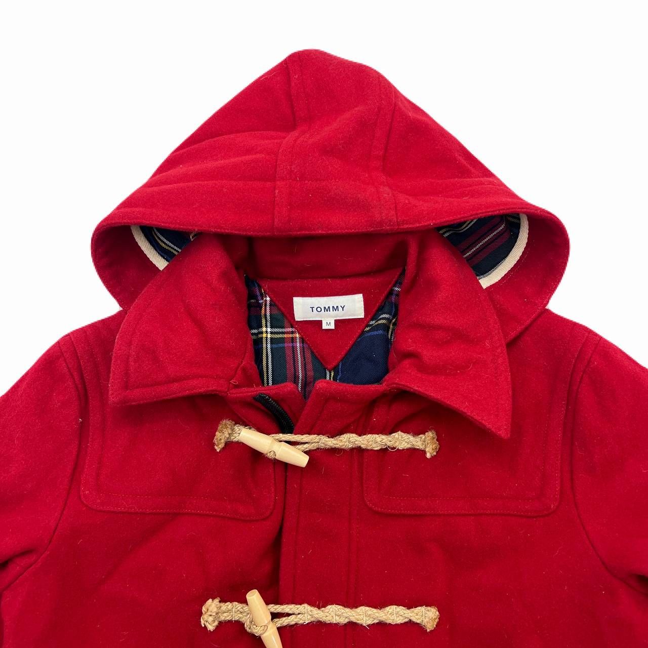 トミーヒルフィガー ダッフルコート メンズ M レッド フード付き 赤