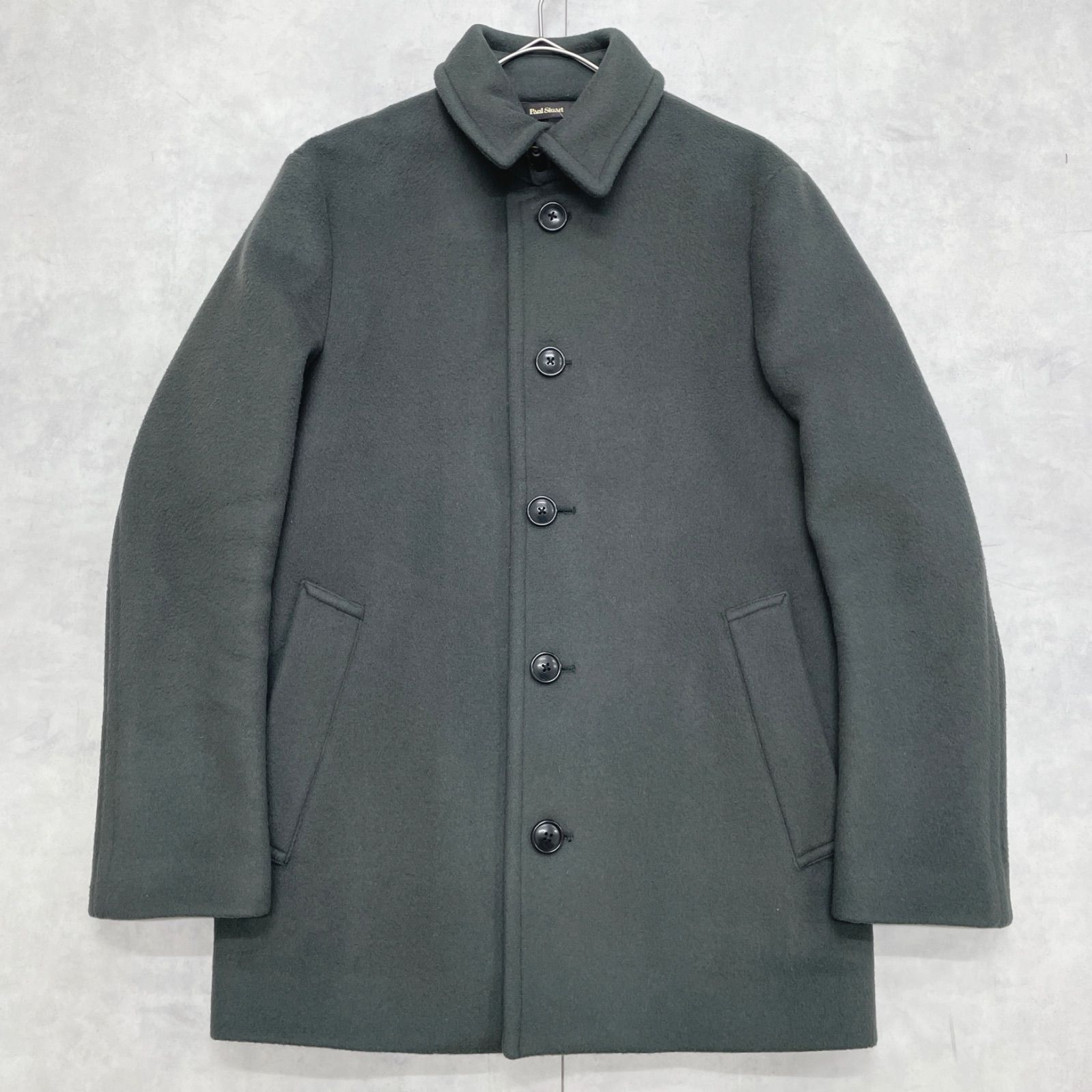 Paul Stuart ポールスチュアート ショートコート チンストラップ ウール グリーン メンズ M
