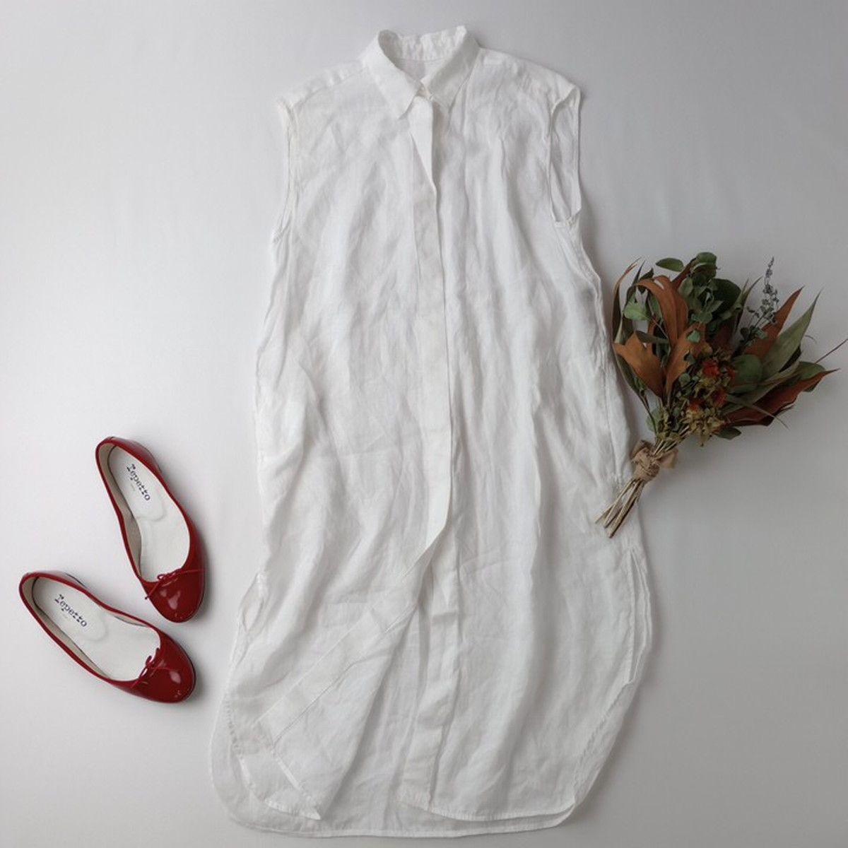 TOMORROWLAND collection トゥモローランド リネン シャツワンピース