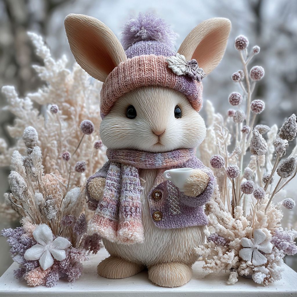 枚数限定パネル ④　ウサギちゃんパネル生地　ハンドメイド ①未使用 可愛いウサギちゃんパネル生地4枚＆薔薇柄生地です。 - メルカリ