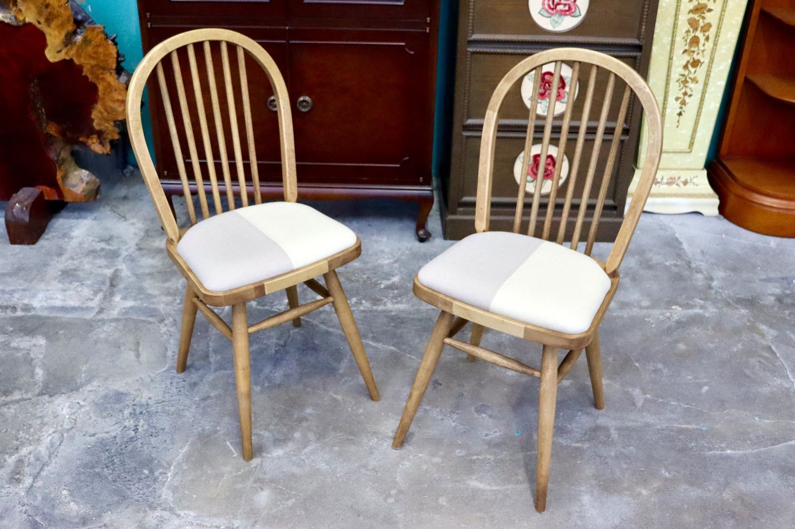 関家具 マーガレット ダイニングチェア 食卓椅子 椅子 2脚セット ファブリック カントリー ナチュラル