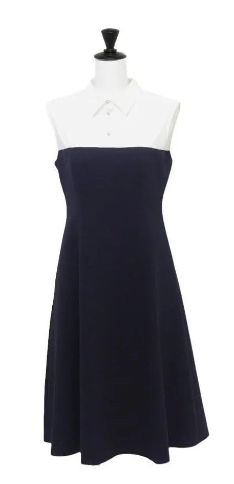 Rene♡未使用パール付き 白襟 ワンピース Rene♡未使用パール付き 白襟