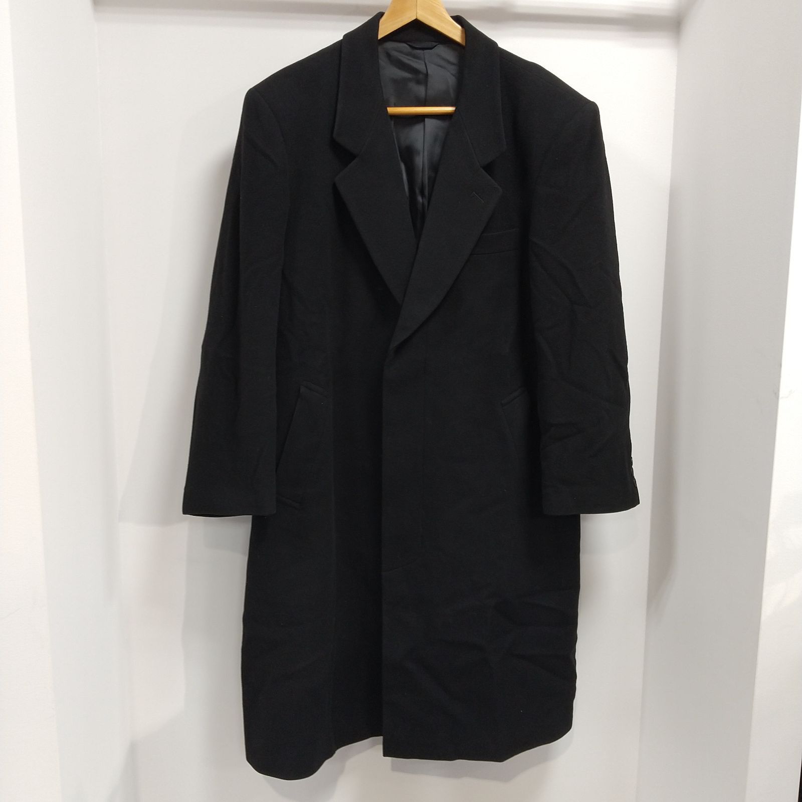 ks 22 MADISON AVENUE チェスターコート A 6号 L LL相当 ブラック カシミヤ50 記名あり