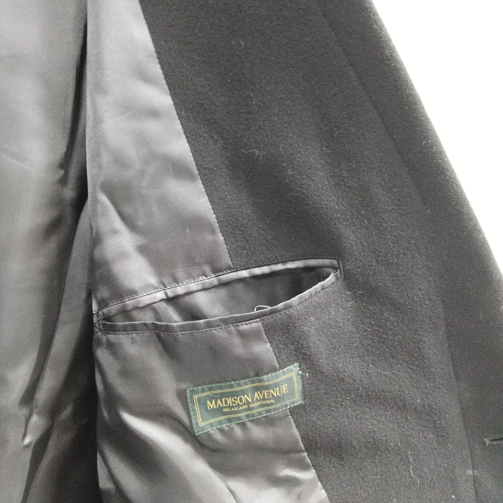 ks22◇MADISON AVENUE チェスターコート A6号(L~LL相当) ブラック