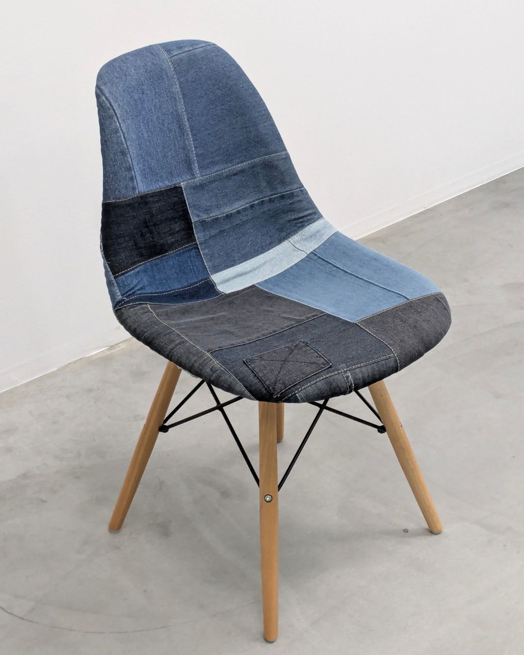 Bランク デニムパッチワークチェア パッチワーク柄