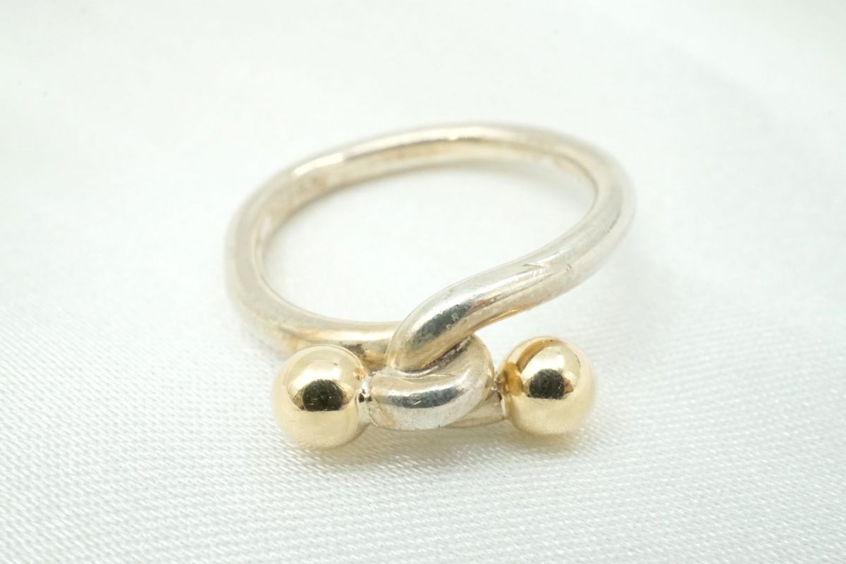 ティファニー ラブノット フックアンドアイ コンビ リング 指輪 SV925