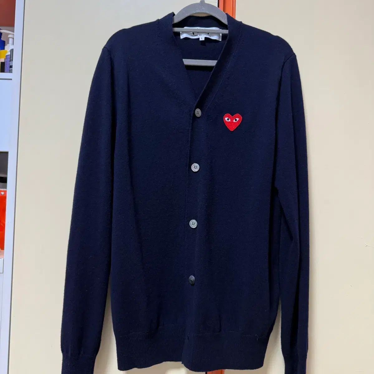 コム・デ・ギャルソン ニットカーディガン ネイビーL PLAY COMME des GARCONS 【価格見直しました】 新品 プレイ