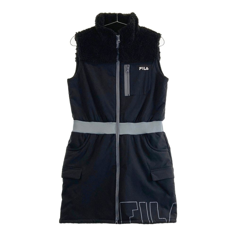 サイズ：M FILA GOLF フィラゴルフ ボア ジップワンピース ブラック系