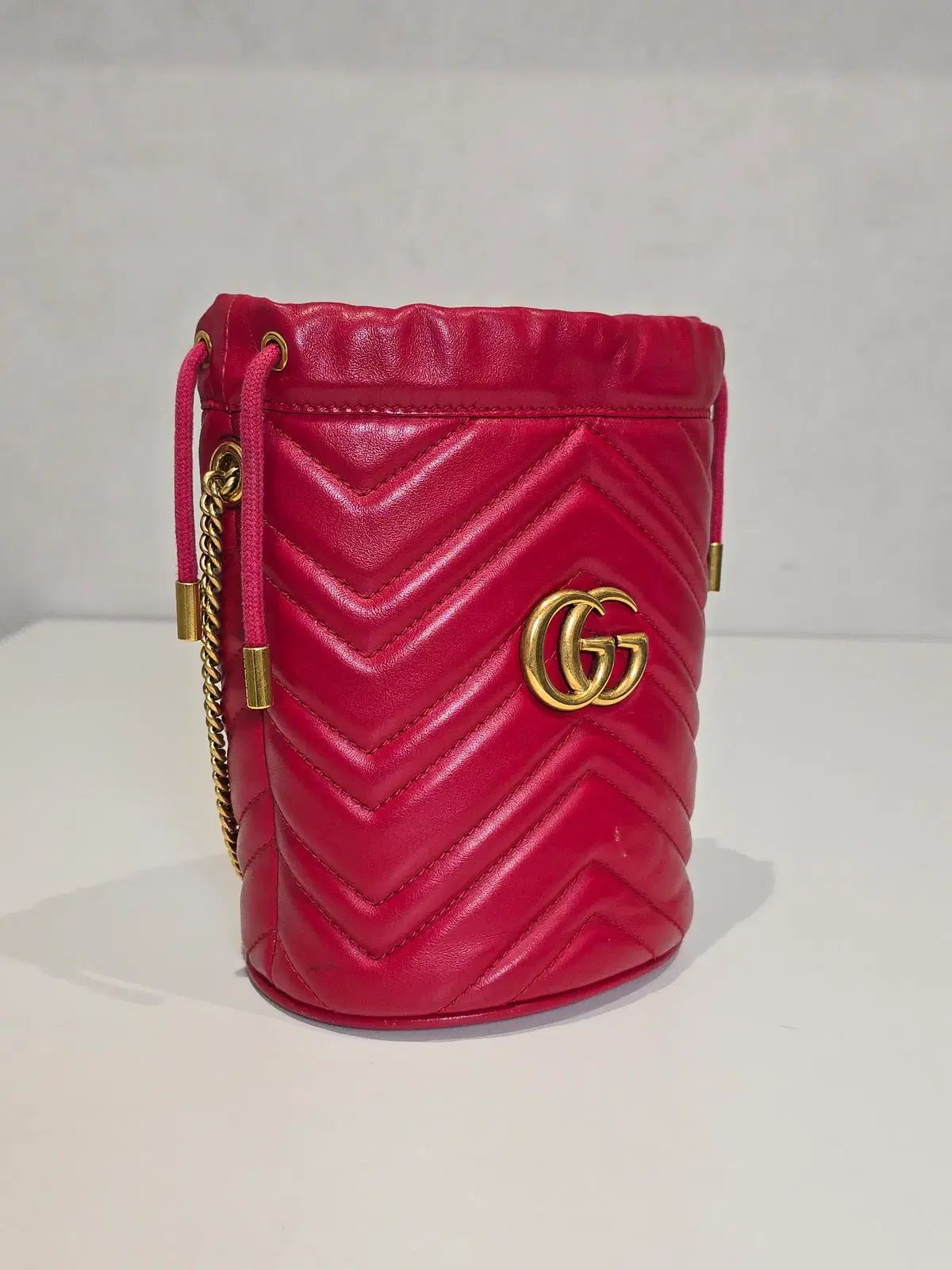 ラックスオール グッチ GG マーモント ミニ バケットバッグ クロスバック 575163