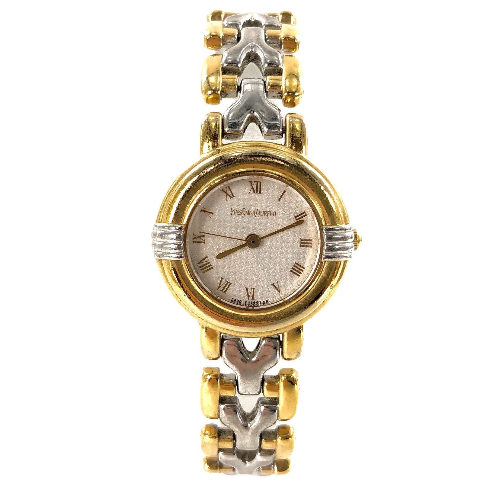 Yves Saint Laurent イヴサンローラン 5430-F 43071 SS QZ ホワイト文字盤 レディース腕時計 PF-564