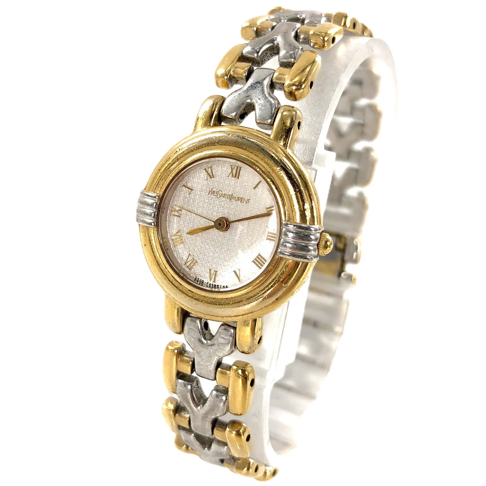 Yves Saint Laurent イヴサンローラン 5430-F 43071 SS QZ ホワイト文字盤 レディース腕時計 PF-564