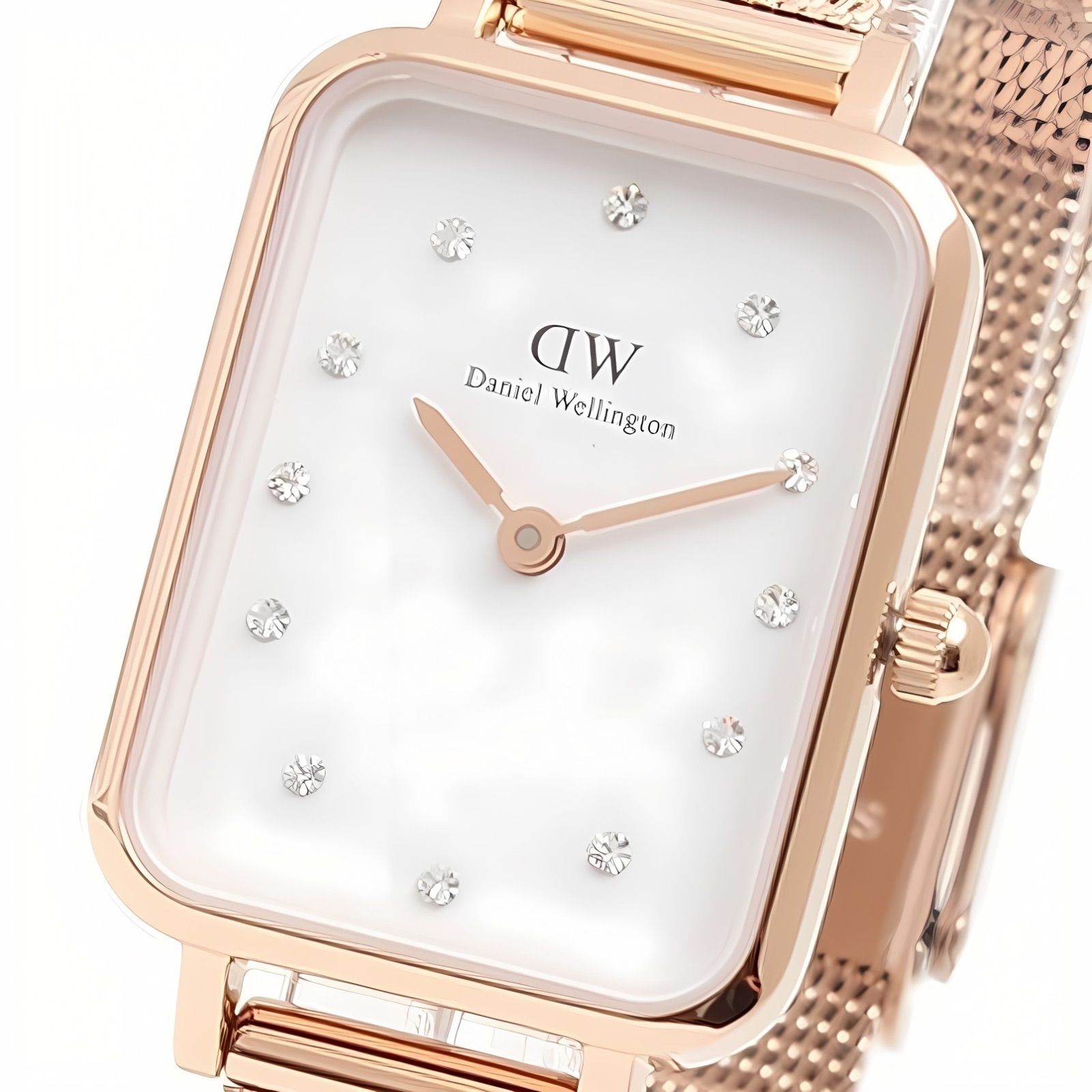 ギフト対応可 ダニエルウェリントン DANIEL WELLINGTON 腕時計 Quadro Lumine Pressed Melrose ローズゴールド ホワイト レディース クオーツ アナログ おしゃれ ブランド 記念 プレゼント