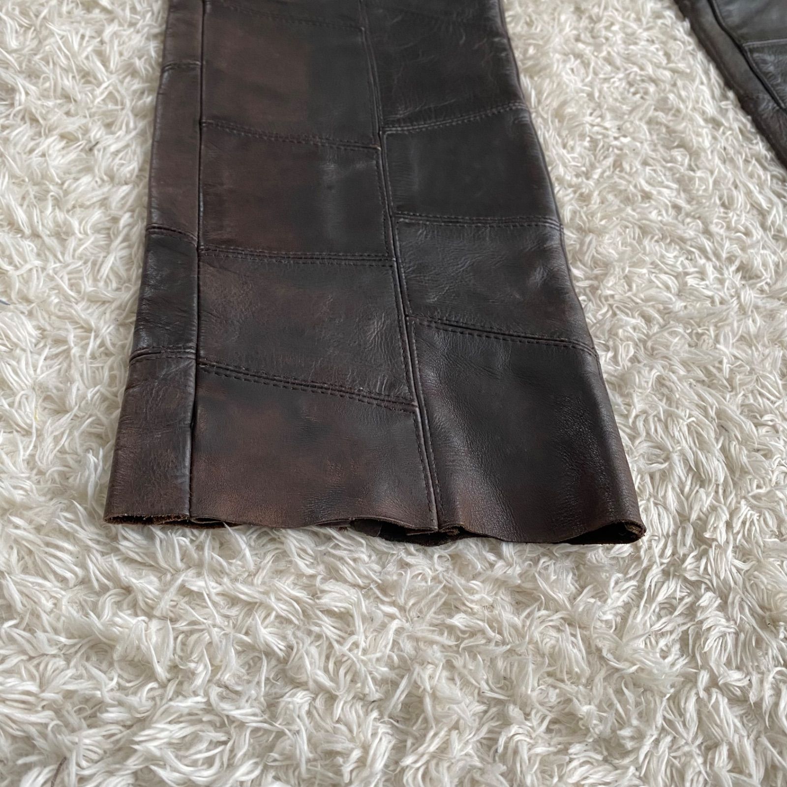 Lee RIDERS leather pants レザーパンツ 革パン パッチワーク ダーク
