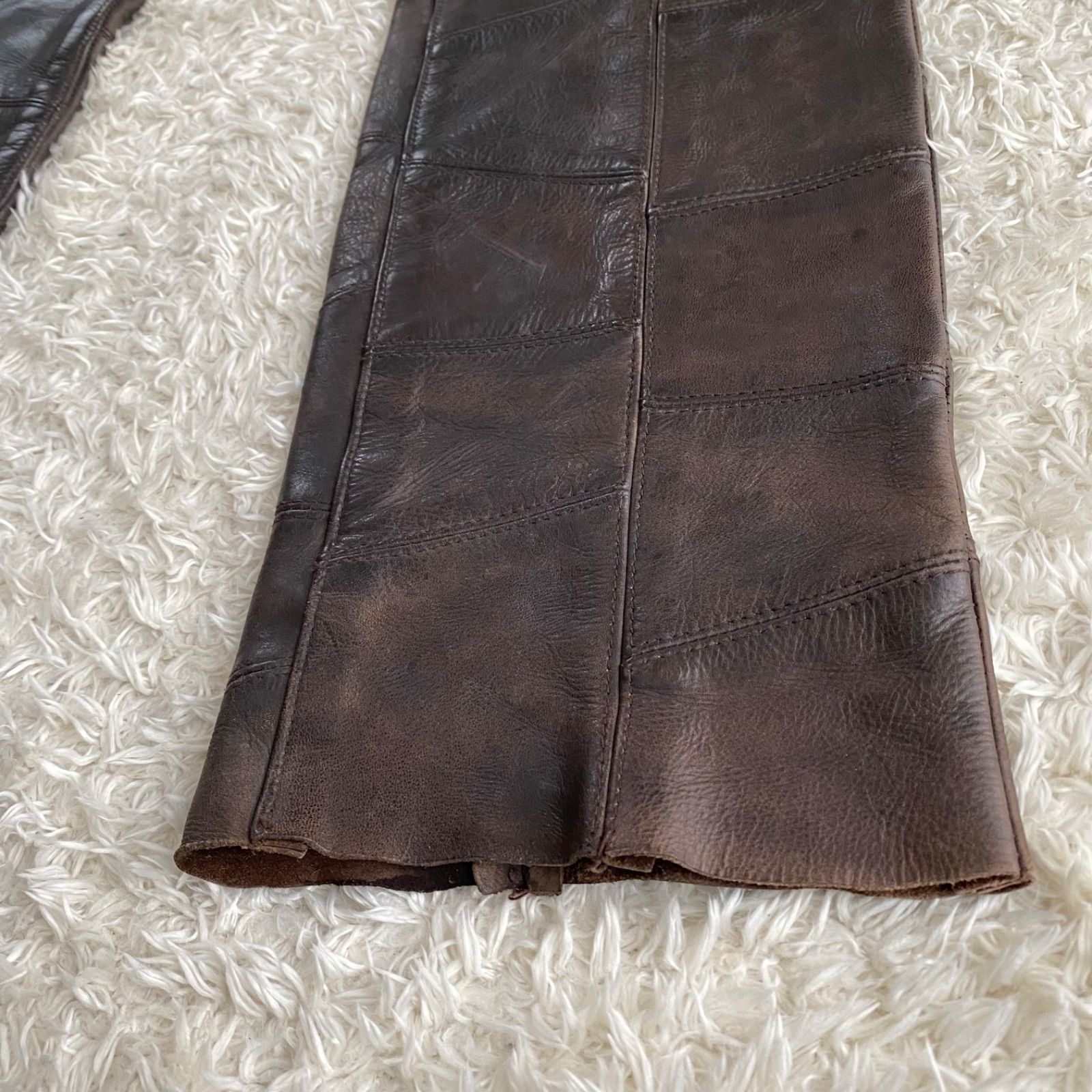 Lee RIDERS leather pants レザーパンツ 革パン パッチワーク ダーク