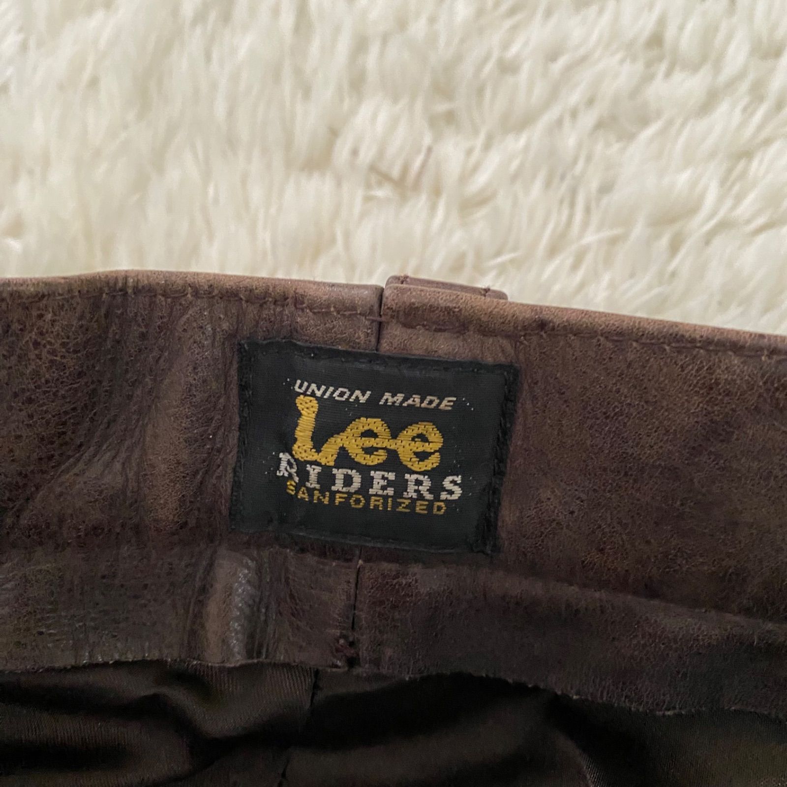 Lee RIDERS leather pants レザーパンツ 革パン パッチワーク ダーク