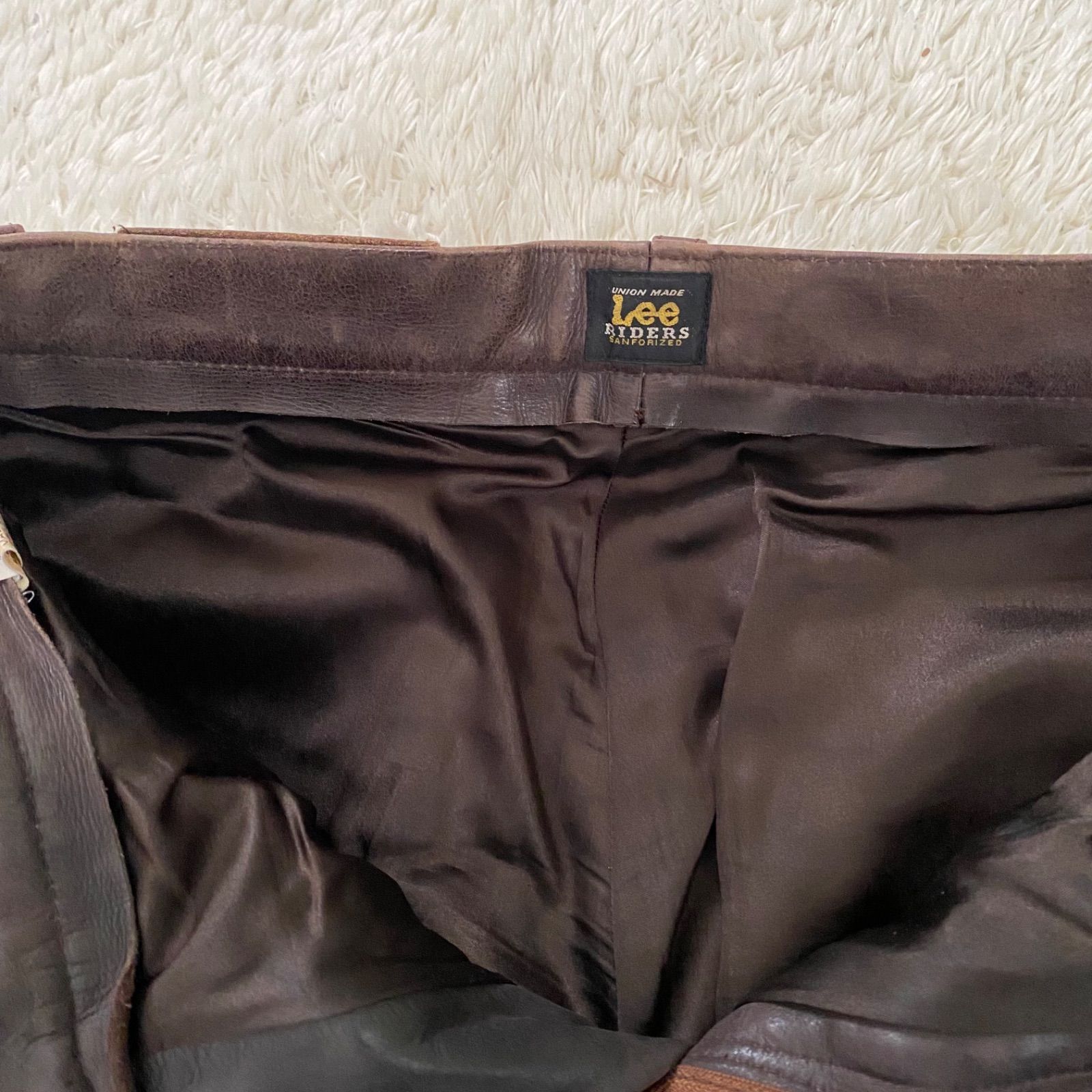 Lee RIDERS leather pants レザーパンツ 革パン パッチワーク ダーク Lee RIDERS leather pants レザーパンツ 革パン パッチワーク ダーク