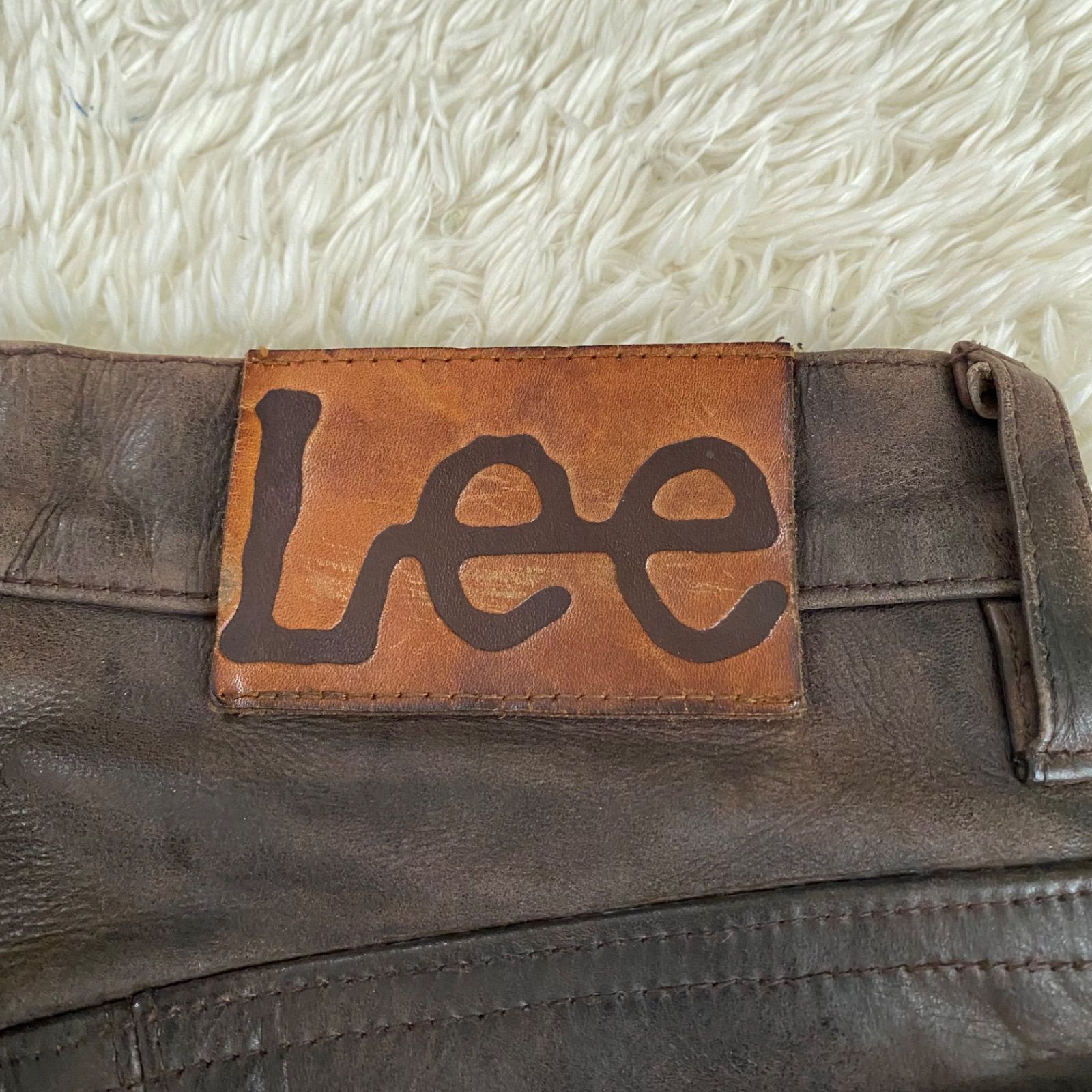 Lee RIDERS leather pants レザーパンツ 革パン パッチワーク ダーク