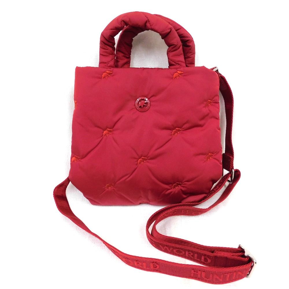 Hn 480111 ハンドバッグ ハンティングワールド ショルダーハンド2 WAYバッグ ナイロン レッド 超