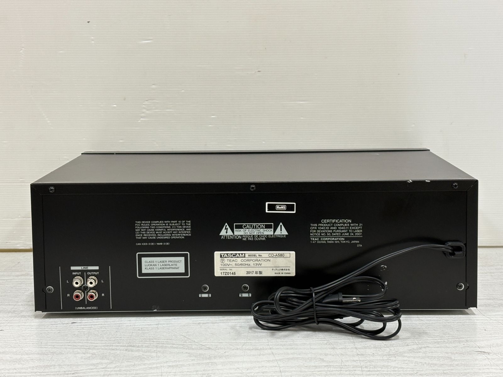 580 ラックマウントカセットレコーダー