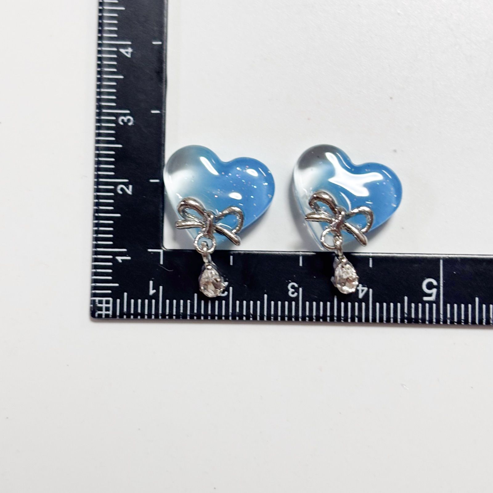 908 ）カボション ハート レジン ピアス イヤリング - メルカリ