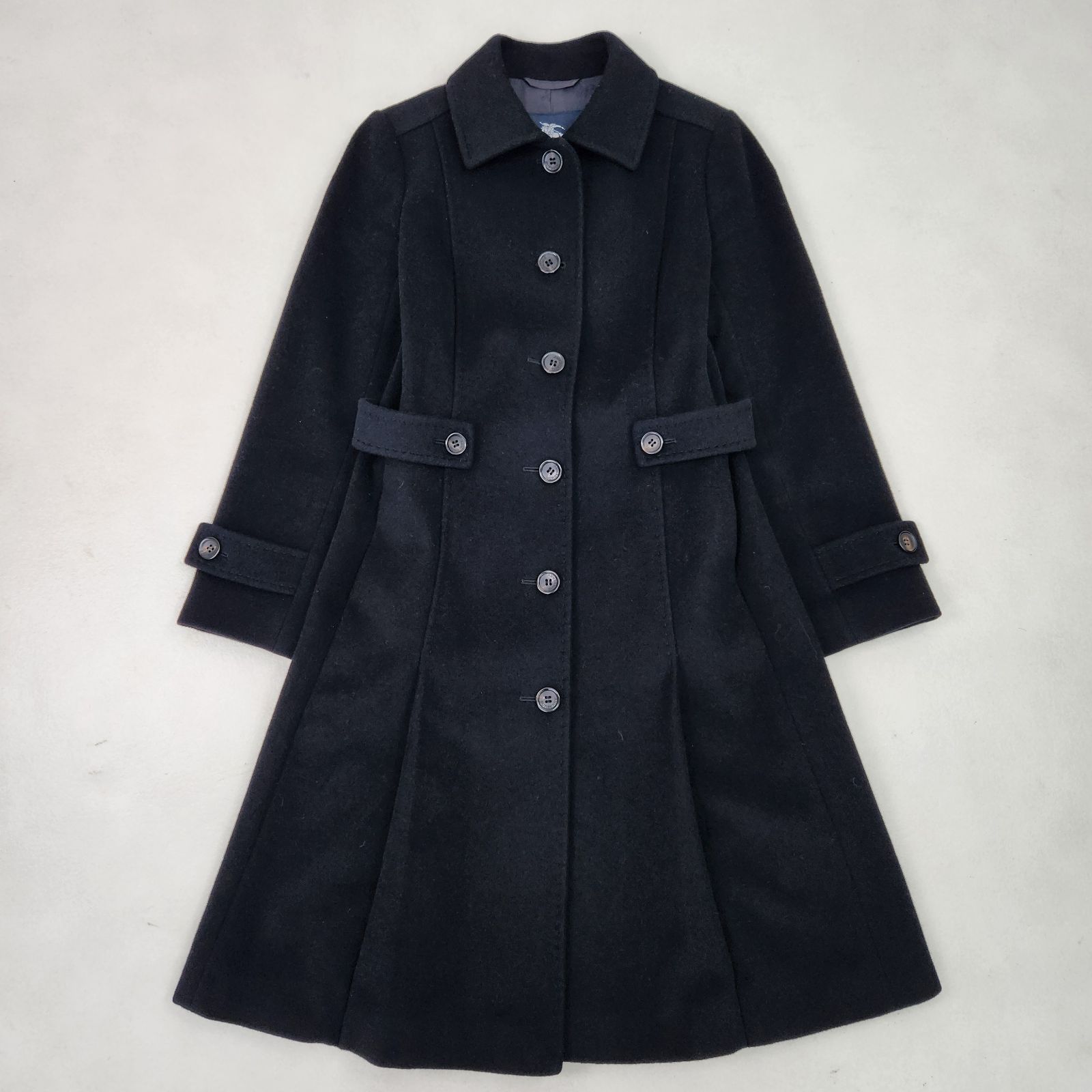バーバリーロンドン ロングコート アンゴラ Aライン ブラック 40 L相当