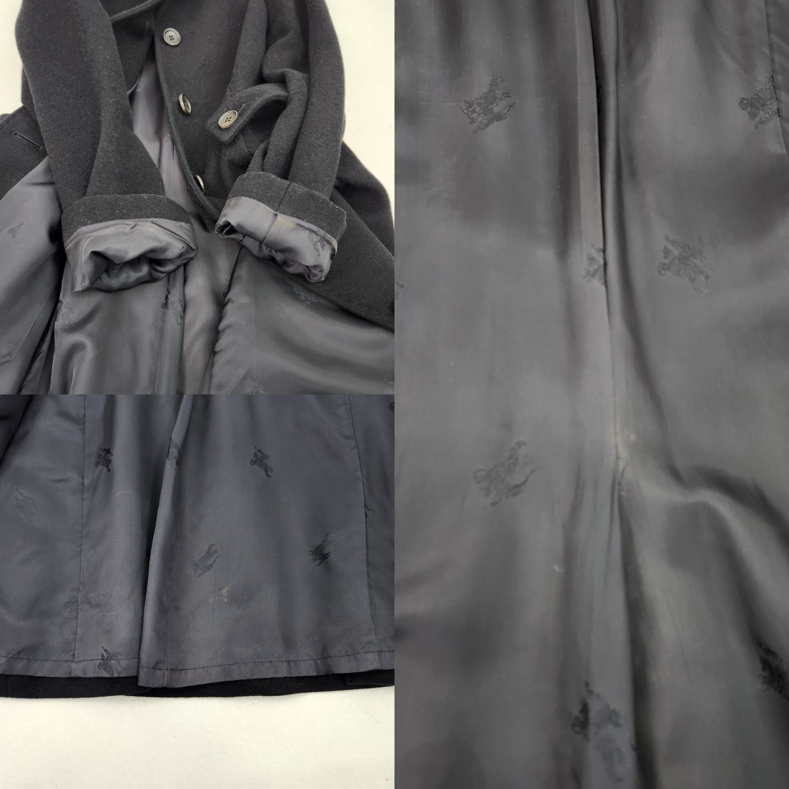 バーバリーロンドン ロングコート アンゴラ Aライン ブラック 40 L相当