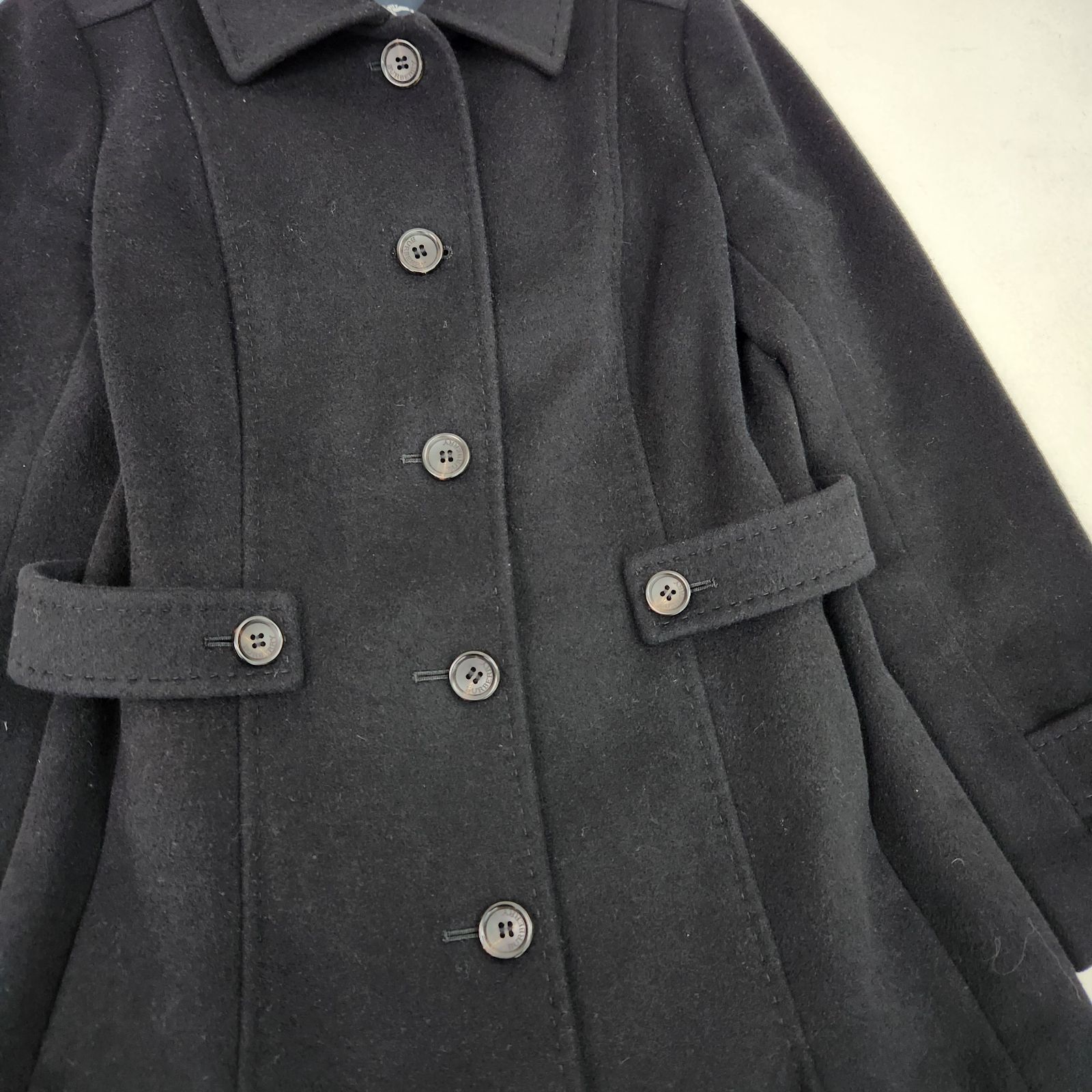 大きいサイズ40✨バーバリーロンドン★ウール　アンゴラ混　ダブル　ロングコート 大きいサイズ40✨バーバリーロンドン☆ウール アンゴラ混 ダブル