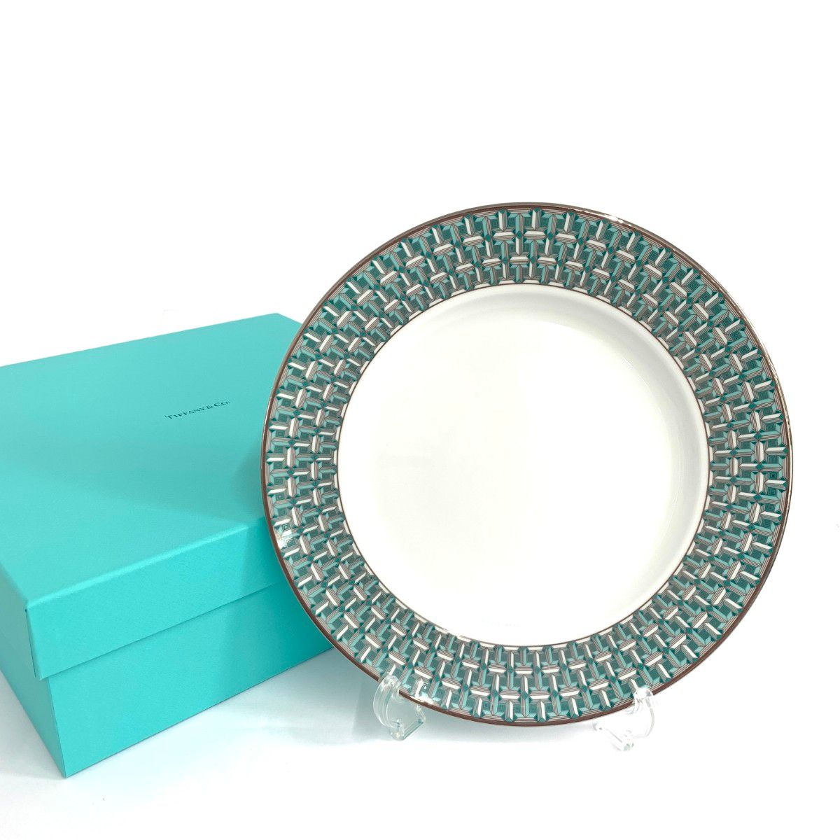 専用＾＾TIFFANYティファニーアンティークプレート♡ TIFFANY&Co. ティファニー プレート/ヴァルス ホワイト/ブルー ユニ