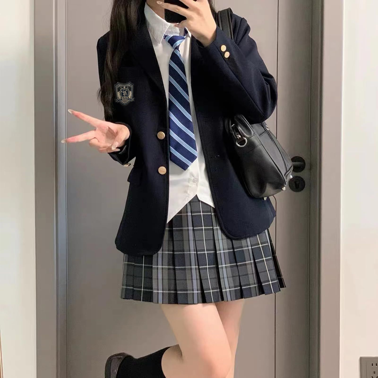 KALAOK コスプレ 制服 5点セット ブレザー スクール制服 プリーツスカート 女子高校生 学生服 JK コスチューム 衣装 卒業式 撮影