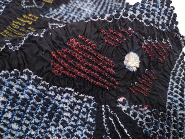  ∴ 上 夏物 浴衣 有松鳴海絞り 反物 着尺 湯のし前 花繋ぎ 証紙付き 綿 kh 6 浴衣反物 浴衣