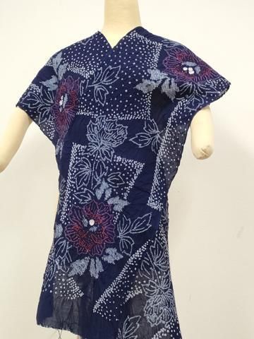 平和屋本店∴極上　夏物　浴衣　有松鳴海絞り　反物　着尺　湯のし前　色紙花文　綿　逸品　未使用　DZAA11563kh6 平和屋本店∴極上 夏物 浴衣 有松鳴海絞り 反物 着尺 湯のし前