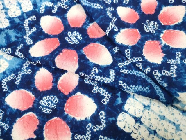 平和屋本店∴極上　夏物　浴衣　有松鳴海絞り　反物　着尺　花散らし　綿　逸品　未使用　DZAA11564kh6 平和屋本店∴極上 夏物 浴衣 有松鳴海絞り 反物 着尺 花散らし 綿 逸品