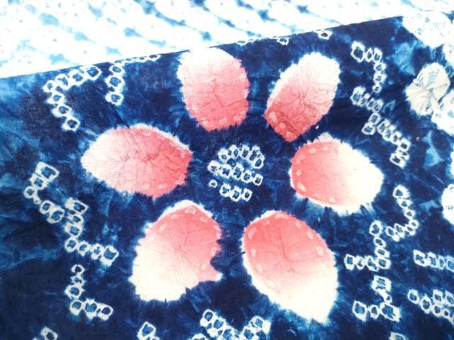  ∴ 上 夏物 浴衣 有松鳴海絞り 反物 着尺 花散らし 綿 kh 6 浴衣反物 浴衣