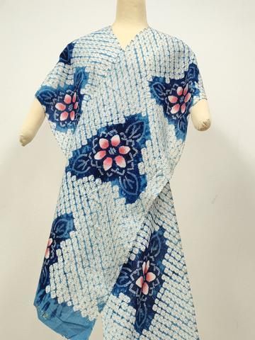 平和屋本店∴極上　夏物　浴衣　有松鳴海絞り　反物　着尺　花散らし　綿　逸品　未使用　DZAA11564kh6 平和屋本店∴極上 夏物 浴衣 有松鳴海絞り 反物 着尺 花散らし 綿 逸品