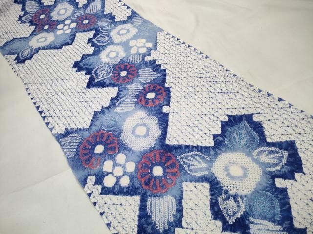 ∴ 上 夏物 浴衣 有松鳴海絞り 反物 着尺 花繋ぎ 綿 kh 6