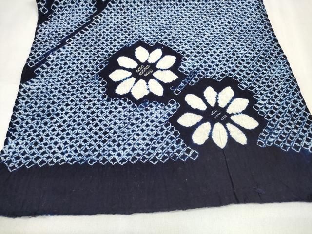  ∴ 上 夏物 浴衣 有松鳴海絞り 反物 着尺 枝花 綿 kh 6 浴衣反物 浴衣