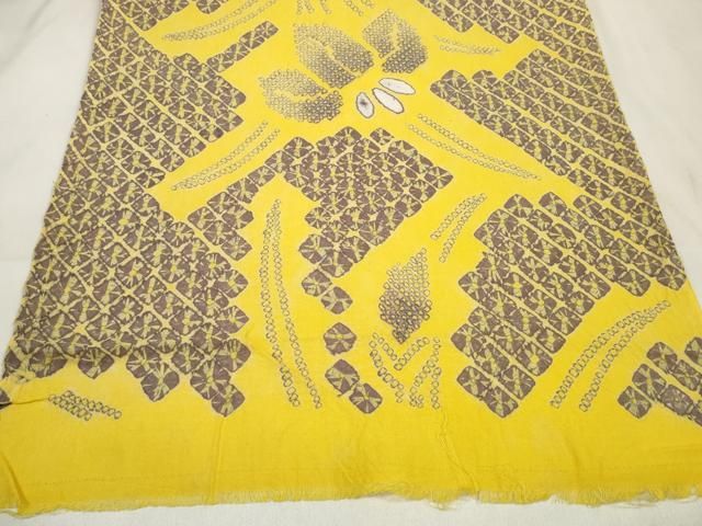 平和屋本店∴極上 夏物 浴衣 有松鳴海絞り 反物 着尺 菖蒲 綿 逸品 未